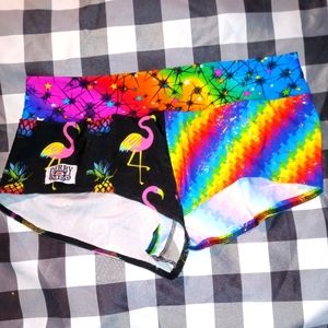 Patchwork cheeky shorts